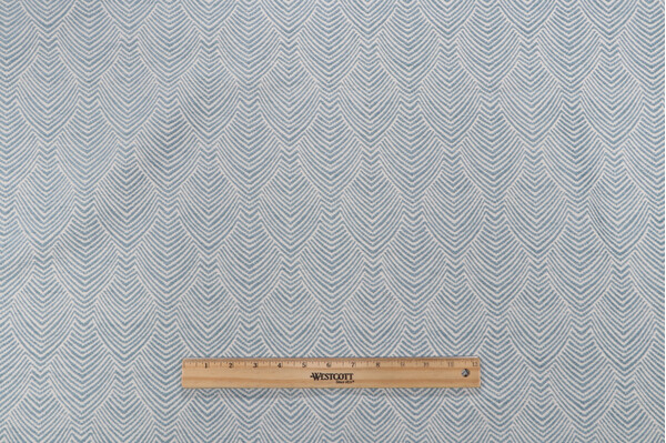 1 Yard Plume Woven Chenille Upholstery Fabric in Aqua