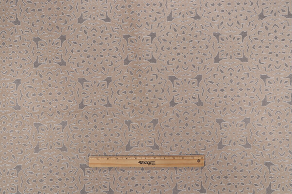 Chenille Damask Upholstery Fabric in Taupe