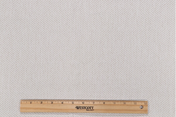 Herringbone Woven Upholstery Fabric in Snow