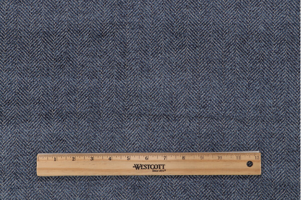 Herringbone Woven Chenille Upholstery Fabric in Indigo