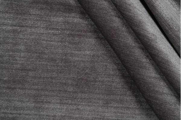 Solid Woven Chenille Upholstery Fabric in Smoke