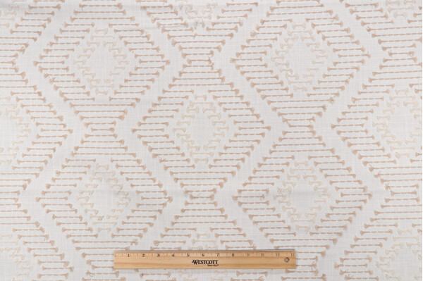 Dalliance Embroidered Drapery Fabric in Linen