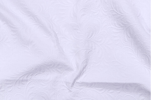 1 Yard Scroll Matelasse Upholstery Fabric in White