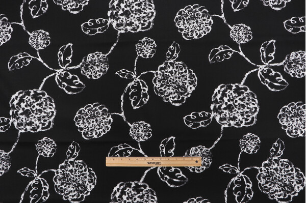 Magnolia Home Melbourne Printed Polyester Outdoor Fabric in Black