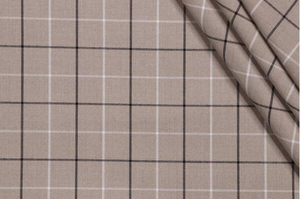 P Kaufmann Anchor Check Woven Polyester Indoor/Outdoor Fabric in Sparrow 
