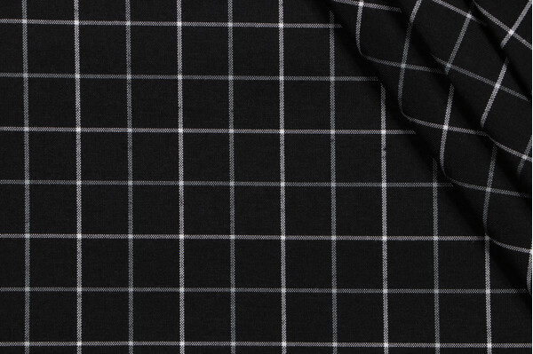 P Kaufmann Anchor Check Woven Polyester Indoor/Outdoor Fabric in Domino 