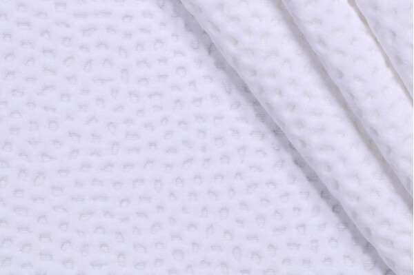 Sample of P Kaufmann Perf On The Dot High Performance Chenille Upholstery Fabric in Ice 