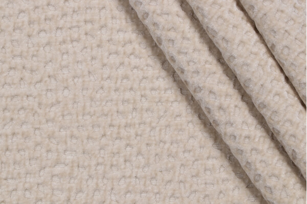 P Kaufmann Perf On The Dot High Performance Chenille Upholstery Fabric in Heavy Cream 