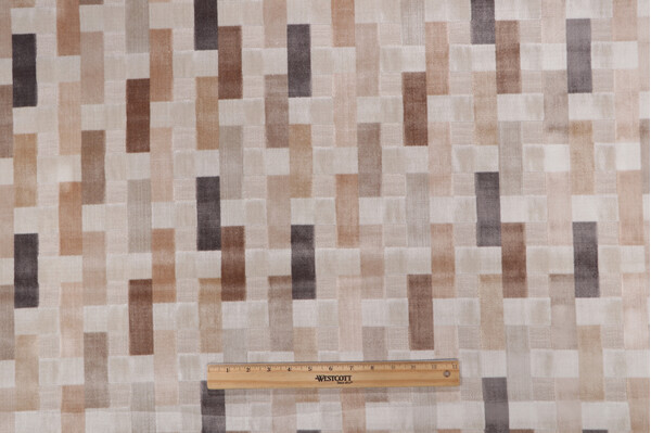 P Kaufmann Anagram Velvet Upholstery Fabric in Pebble 