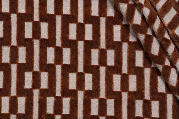 Sample of P Kaufmann Stillwell Velvet Upholstery Fabric in Amber 