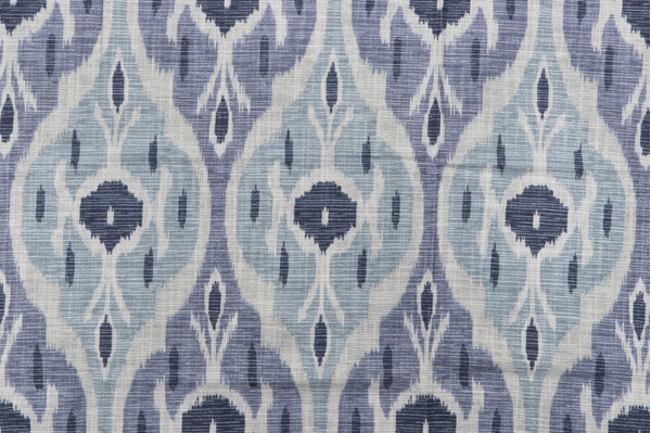 Sample of Belle Maison Hawkins Printed Drapery Fabric in Delft 