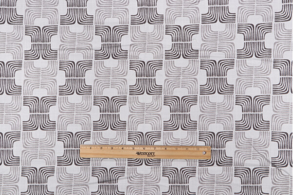 Belle Maison Arlo Printed Cotton Drapery Fabric in Pewter 