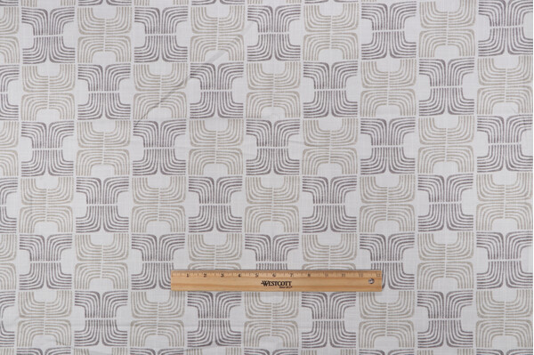 Belle Maison Arlo Printed Cotton Drapery Fabric in Natural 