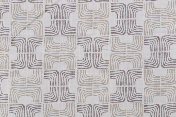 Belle Maison Arlo Printed Cotton Drapery Fabric in Natural 
