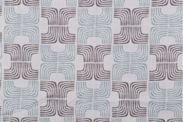 Belle Maison Arlo Printed Cotton Drapery Fabric in Mint 