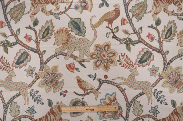 Belle Maison Campbell Printed Linen Blend Drapery Fabric in Golden 