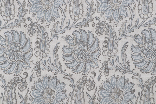 Belle Maison Juliana Printed Cotton Drapery Fabric in Seamist 