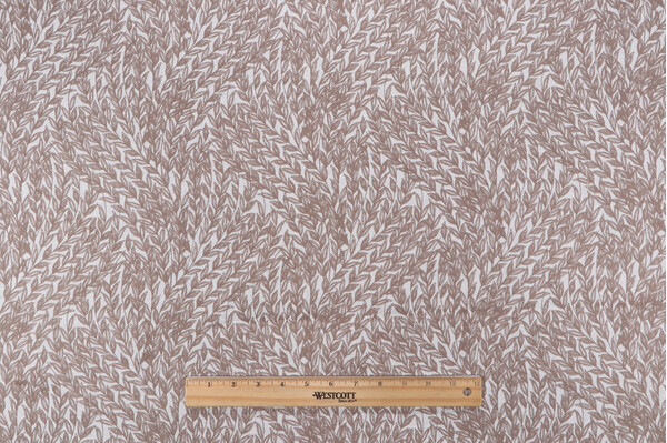 Sample of Valiant Fabrics Foliage Embroidered Drapery Fabric in Fawn 