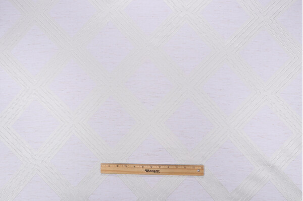 Valiant Fabrics Network Damask Decorator Fabric in Ivory 
