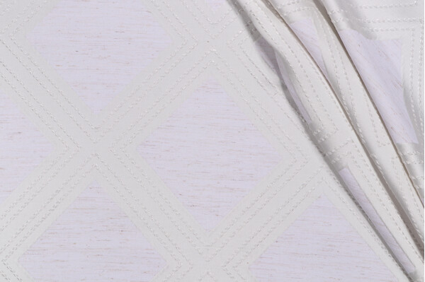 Valiant Fabrics Network Damask Decorator Fabric in Ivory 