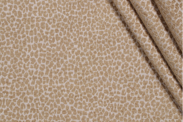 Leopard Woven Chenille Upholstery Fabric in Gold 