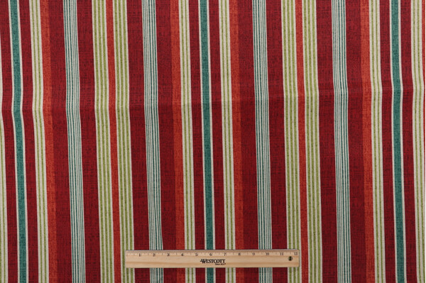 Bryant Fabrics Manchester Stripe Printed Polyester Outdoor Fabric in Geranium