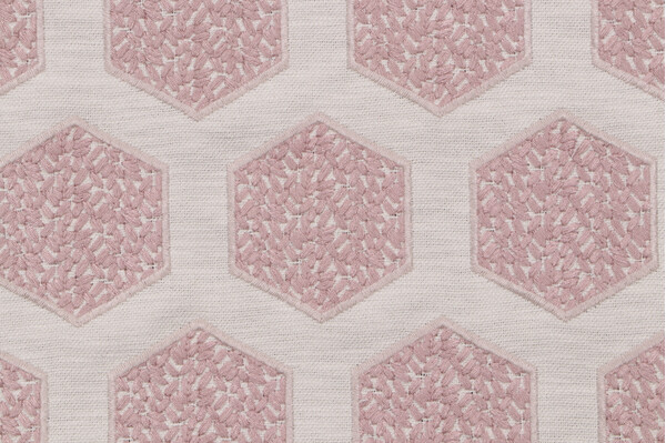 Valiant Fabrics Lane Embroidered Drapery Fabric in Blush