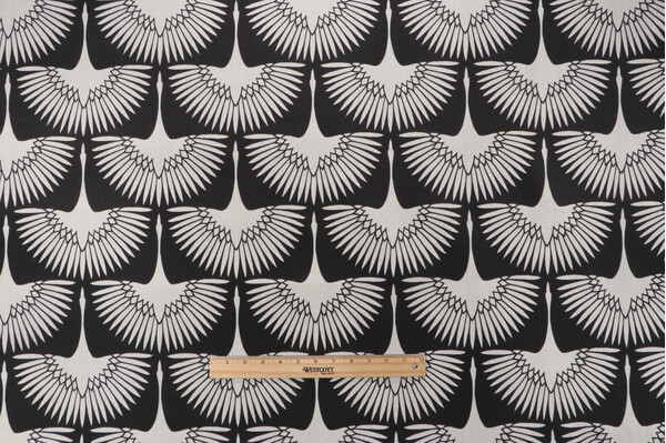 Genevieve Gorder Flock Printed Polyester Outdoor Fabric in Midnight