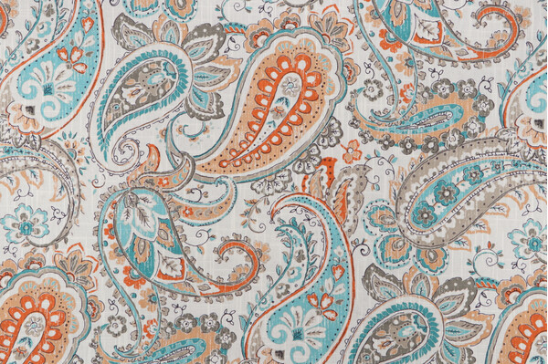 Mill Creek Paisley Printed Drapery Fabric in Summer