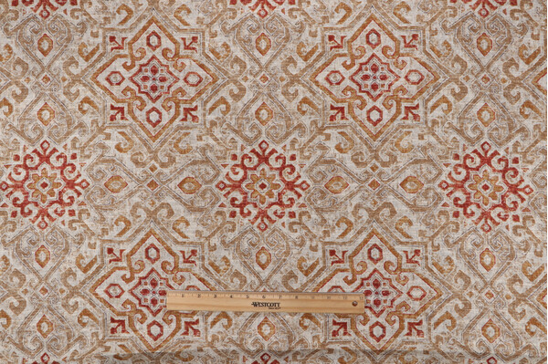 Covington Miramar Printed Linen Drapery Fabric in 1-Honey Beige