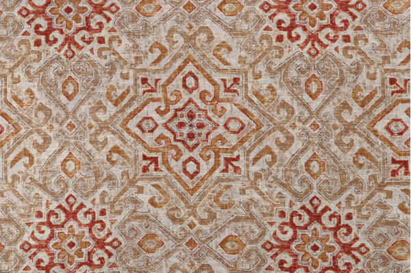 Covington Miramar Printed Linen Drapery Fabric in 1-Honey Beige