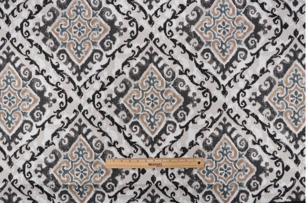 Covington Feabhra Printed Cotton Drapery Fabric in 999-Slate