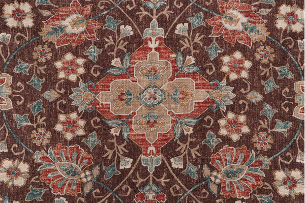 Covington Bettina Printed Linen Blend Drapery Fabric in 663-Espresso