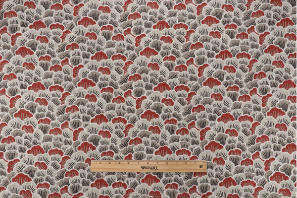 Covington Toki Printed Cotton Drapery Fabric in 349-Vintage Red