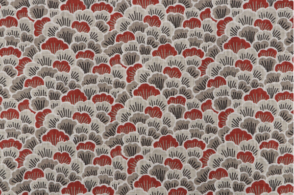 Covington Toki Printed Cotton Drapery Fabric in 349-Vintage Red