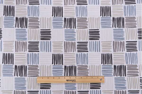 Covington Ernie Printed Cotton Drapery Fabric in 98-Wallstreet