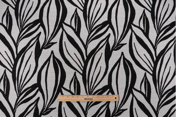 Covington Tiya Woven Chenille Upholstery Fabric in 916-Ebony