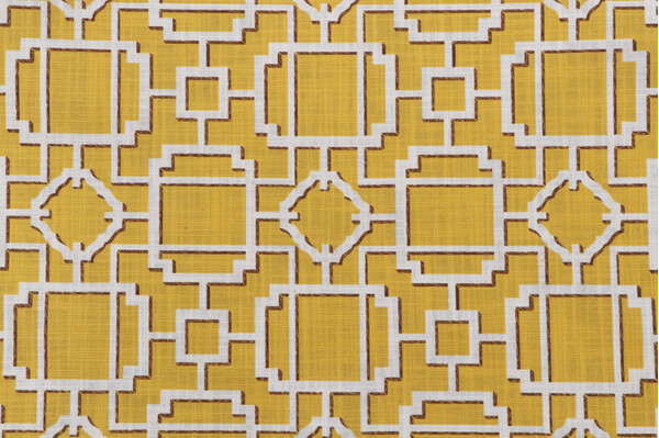 Covington Makura Printed Cotton Drapery Fabric in 805-Curry