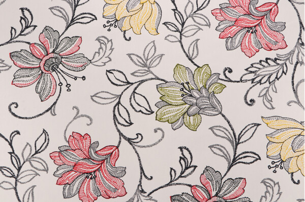 Yarmouth Printed Cotton Drapery Fabric in Multi