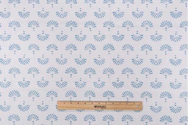 Belle Maison Nell Printed Cotton Drapery Fabric in Powder 