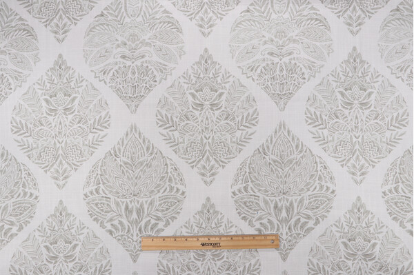 Belle Maison Suniva Printed Cotton Drapery Fabric in Taupe 