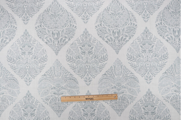 Belle Maison Suniva Printed Cotton Drapery Fabric in Spa 