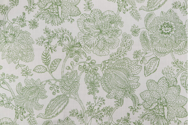 Belle Maison Glenda Printed Cotton Drapery Fabric in Sage 