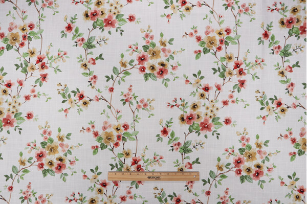 Sample of Belle Maison Molly Printed Cotton Drapery Fabric in Autumn 