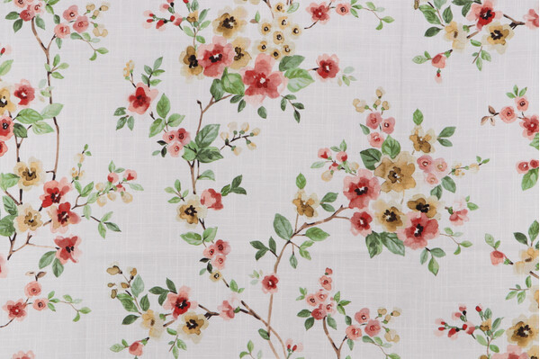 Sample of Belle Maison Molly Printed Cotton Drapery Fabric in Autumn 
