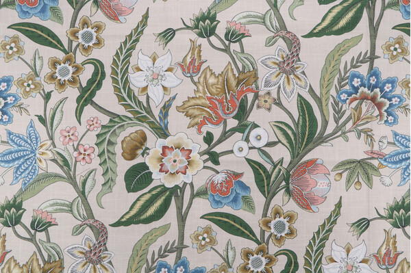 Belle Maison Eliza Printed Cotton Drapery Fabric in Golden 