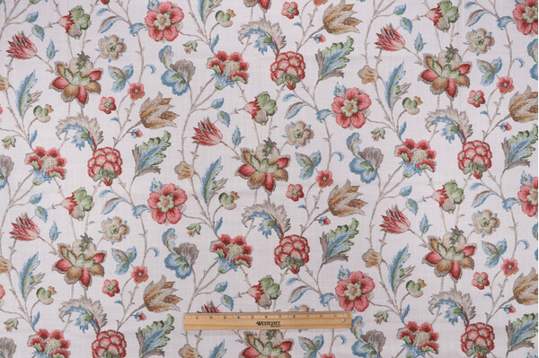 Belle Maison Bartlett Printed Cotton Drapery Fabric in Harvest 