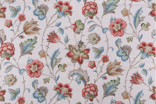 Belle Maison Bartlett Printed Cotton Drapery Fabric in Harvest 