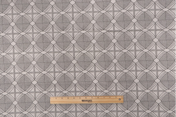 Belle Maison Octavius Printed Linen Blend Drapery Fabric in Ebony 