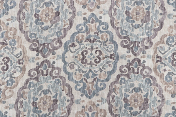 Sample of Belle Maison Tavi Printed Drapery Fabric in Spa 
